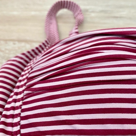 Niptuck Swim Red Sorrento Stripe Joanne Twist Front Tummy Control Tankini Top - Picture 6 of 12
